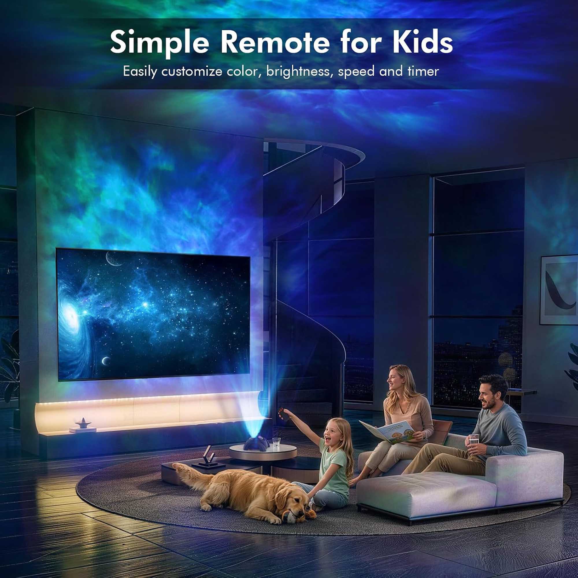 Simple Remote for Kids  
Easily customize color, brightness, speed and timer