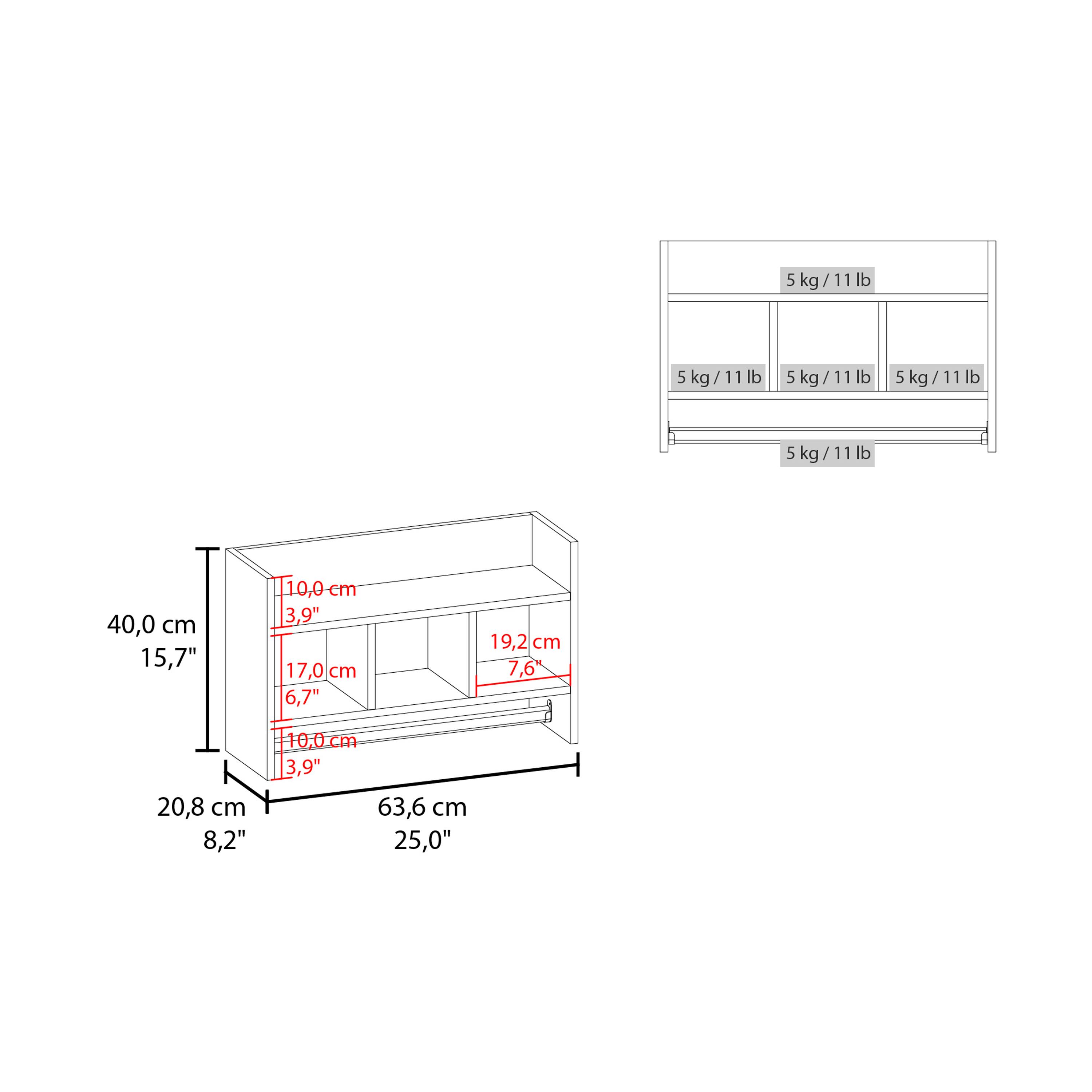 5 kg / 11 lb

5 kg / 11 lb
5 kg / 11 lb
5 kg / 11 lb
5 kg / 11 lb

40,0 cm / 15,7"
20,8 cm / 8,2"
63,6 cm / 25,0"

10,0 cm / 3,9"
17,0 cm / 6,7"
19,2 cm / 7,6"
10,0 cm / 3,9"