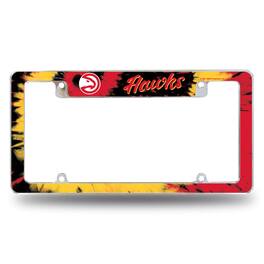 Rico Industries - Atlanta Hawks Chrome Metal License Plate Frame with Bold Tie Dye Design - Multi