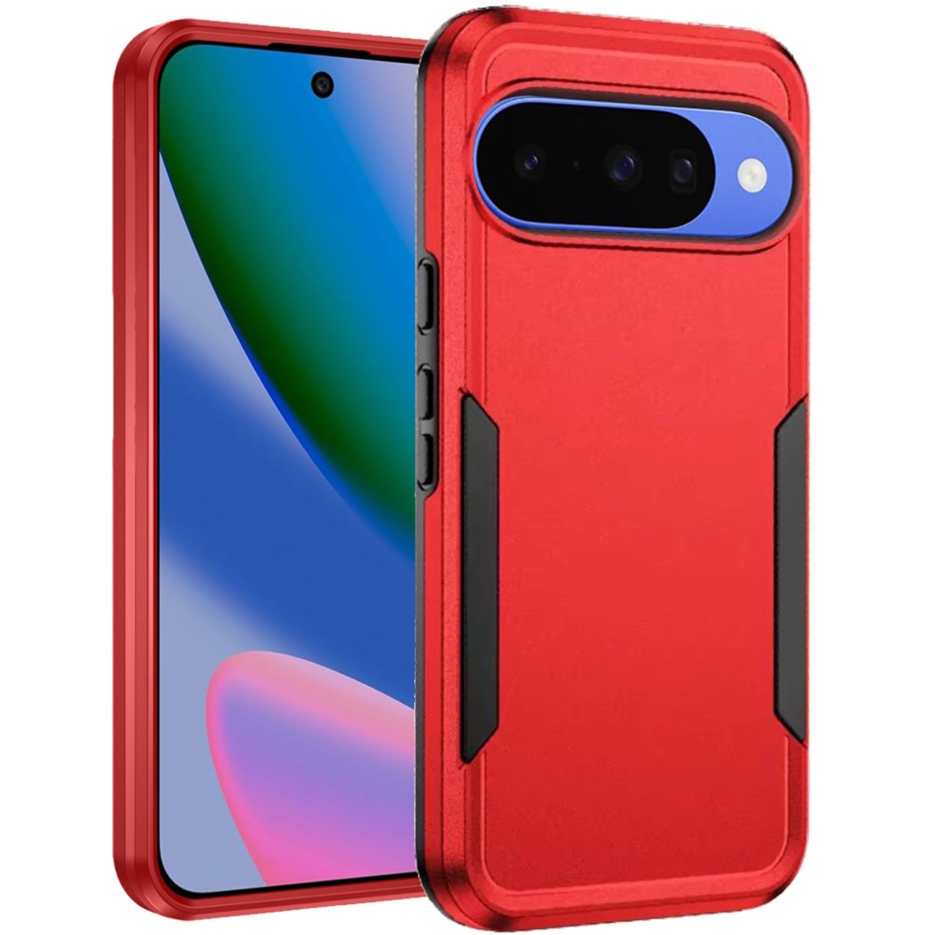 Kitcheniva - Fused Rugged Shockproof Case With Tempered Glass For Google Pixel 11/11 Pro - Red