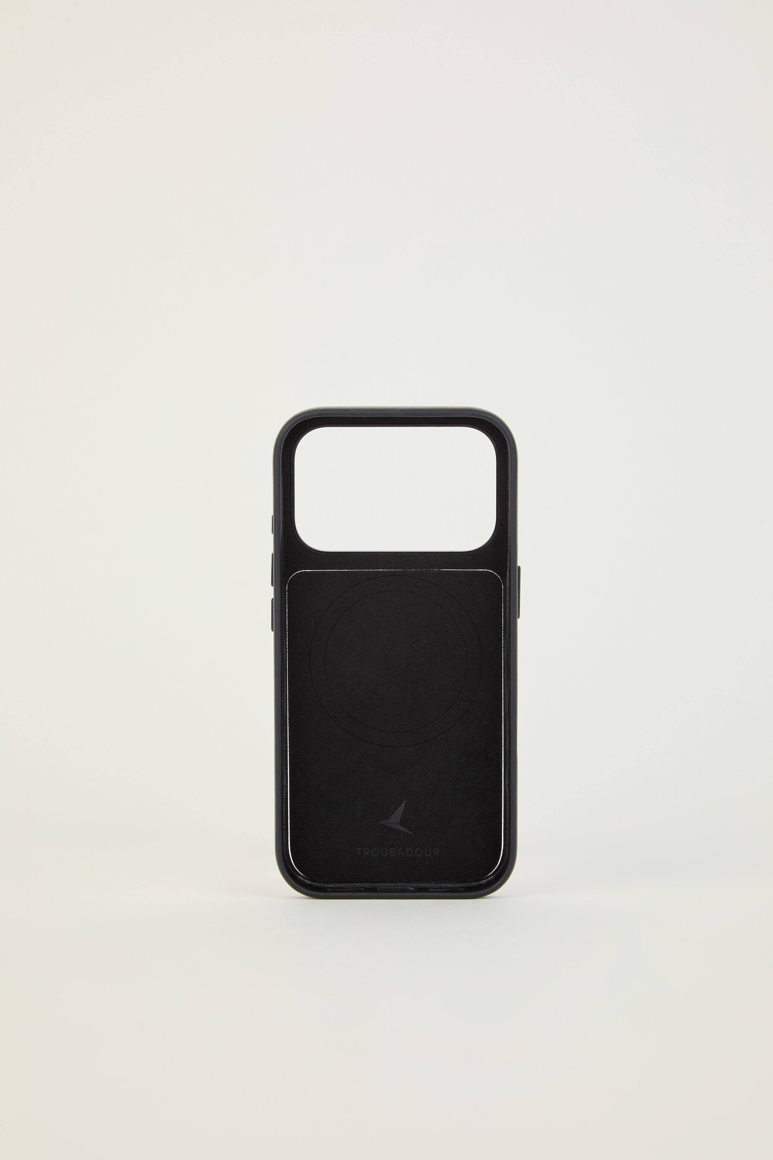 Back. Troubadour - iPhone 18 Pro Modular Leather Case - Black.