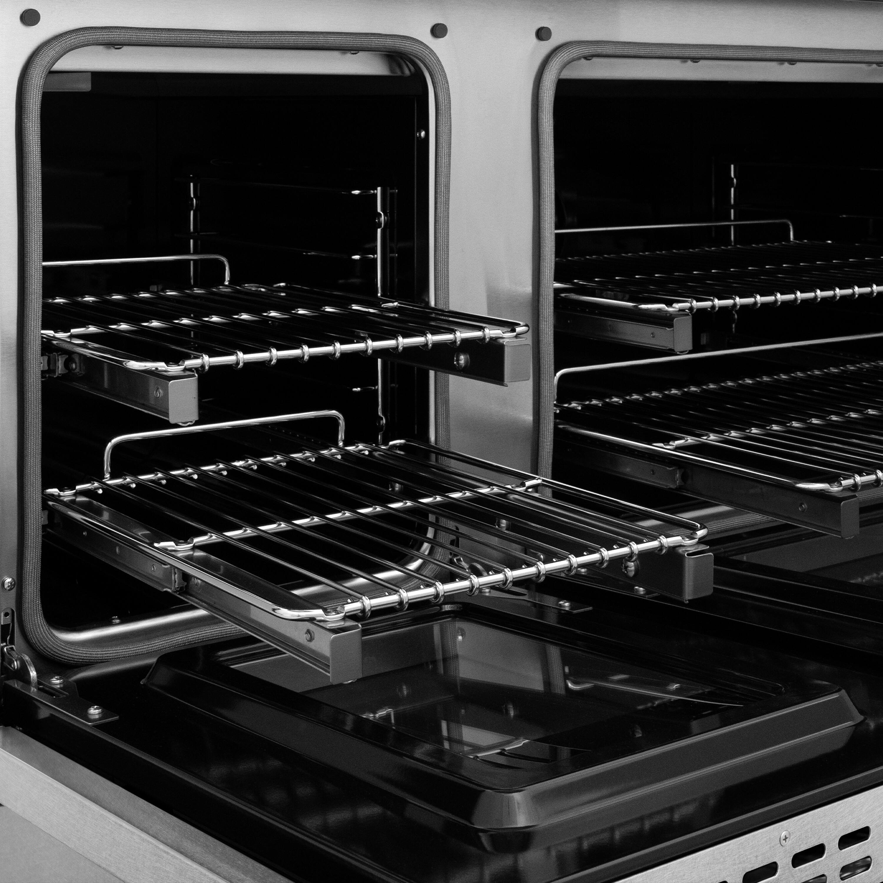 Alt View 11. ZLINE - 48 in. 6.7 cu. ft. Classic Freestanding Dual Fuel Range with 8 DuoPro Burners and Dual Ovens in Satin Stainless Steel - Satin Stainless Steel.