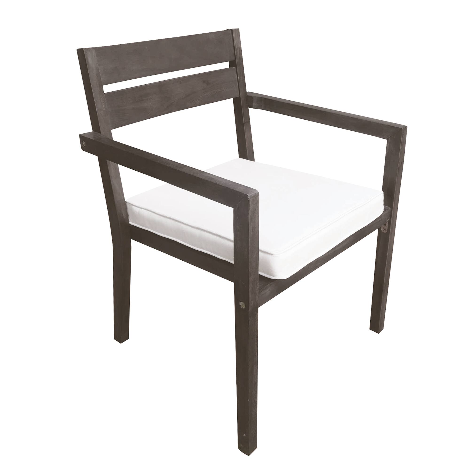 Alt View 4. Mondawe - 7 Pieces Acacia Wood Outdoor Dining Set with Cushions - Brown+Beige.