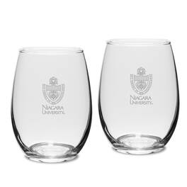 Jardine - Niagara University Purple Eagles 15oz. 2-Piece Stemless Wine Glass Set - Multicolor