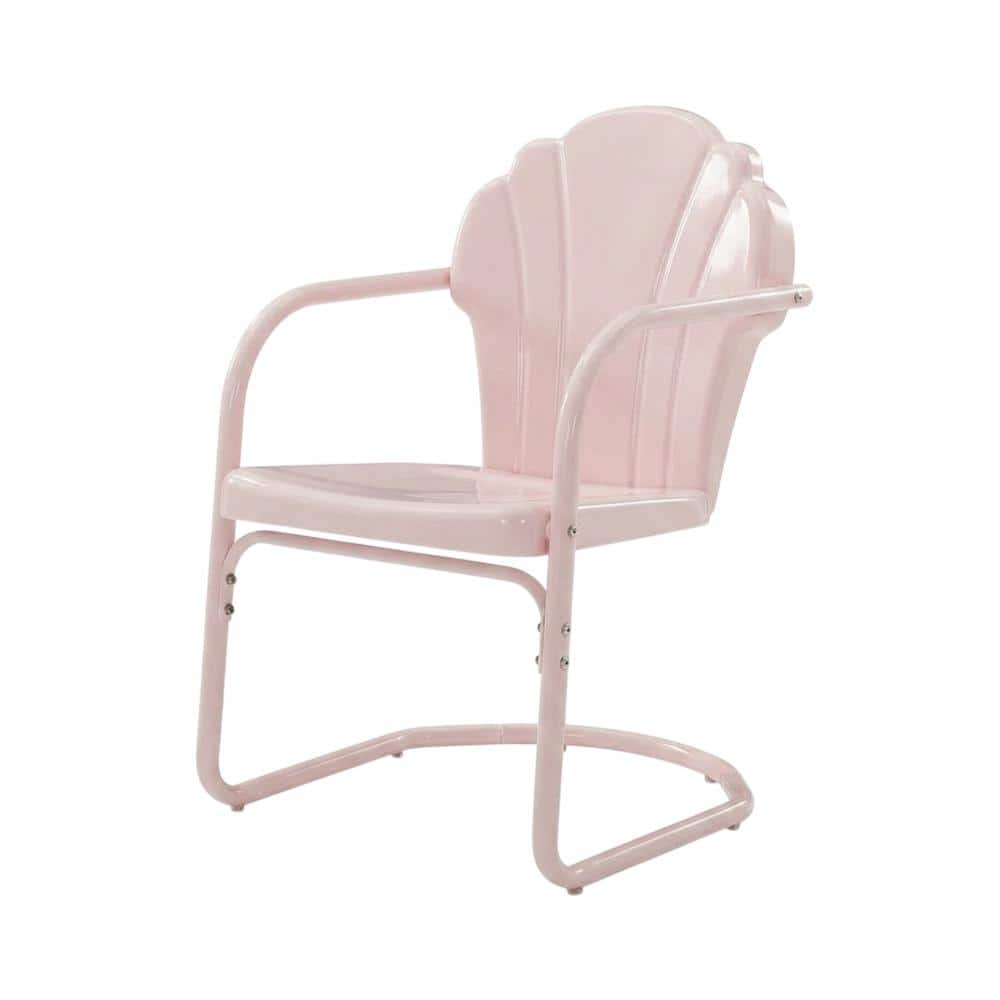Crosley Furniture - Tulip 2Pc Retro Outdoor Chair Set - 2 Chairs - Pastel Pink Gloss