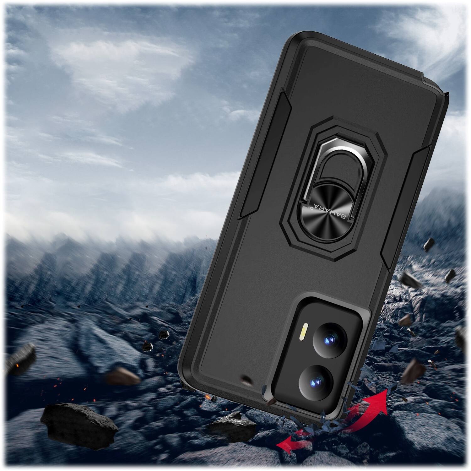 Alt View 15. SaharaCase - Raider Series Kickstand Case for Motorola G Stylus 5G (2024) - Scorpion Black.