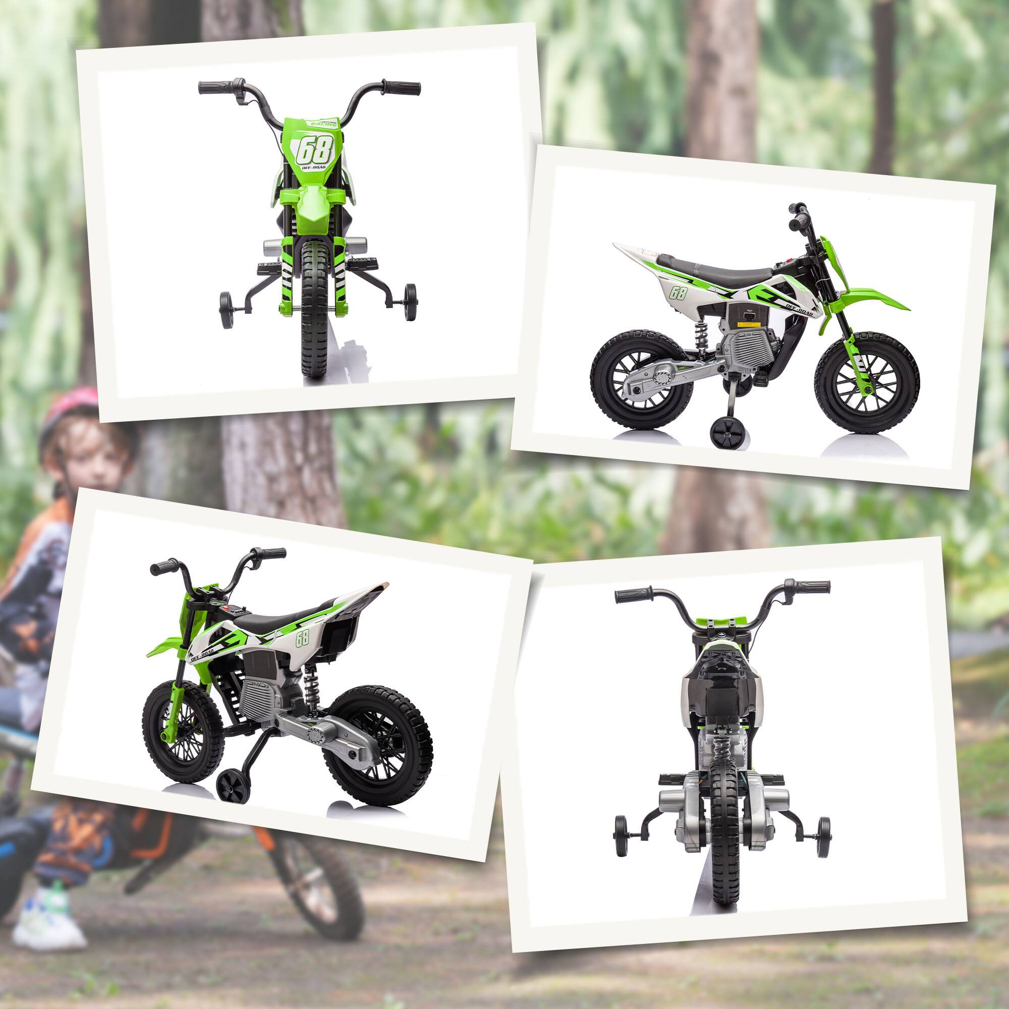 Alt View 5. Qaba - Kids Dirt Bike with Twist Throttle, 12V Electric Motorcycle, Electric Bike for Toddler with Wheels, Rear Suspension.