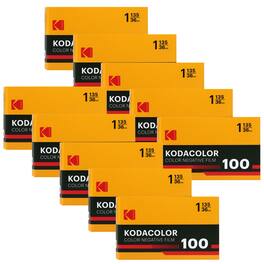 Kodak - Kodacolor 100 Color Negative Film (35mm Roll Film, 36 Exposures) - 10 Pack - Black