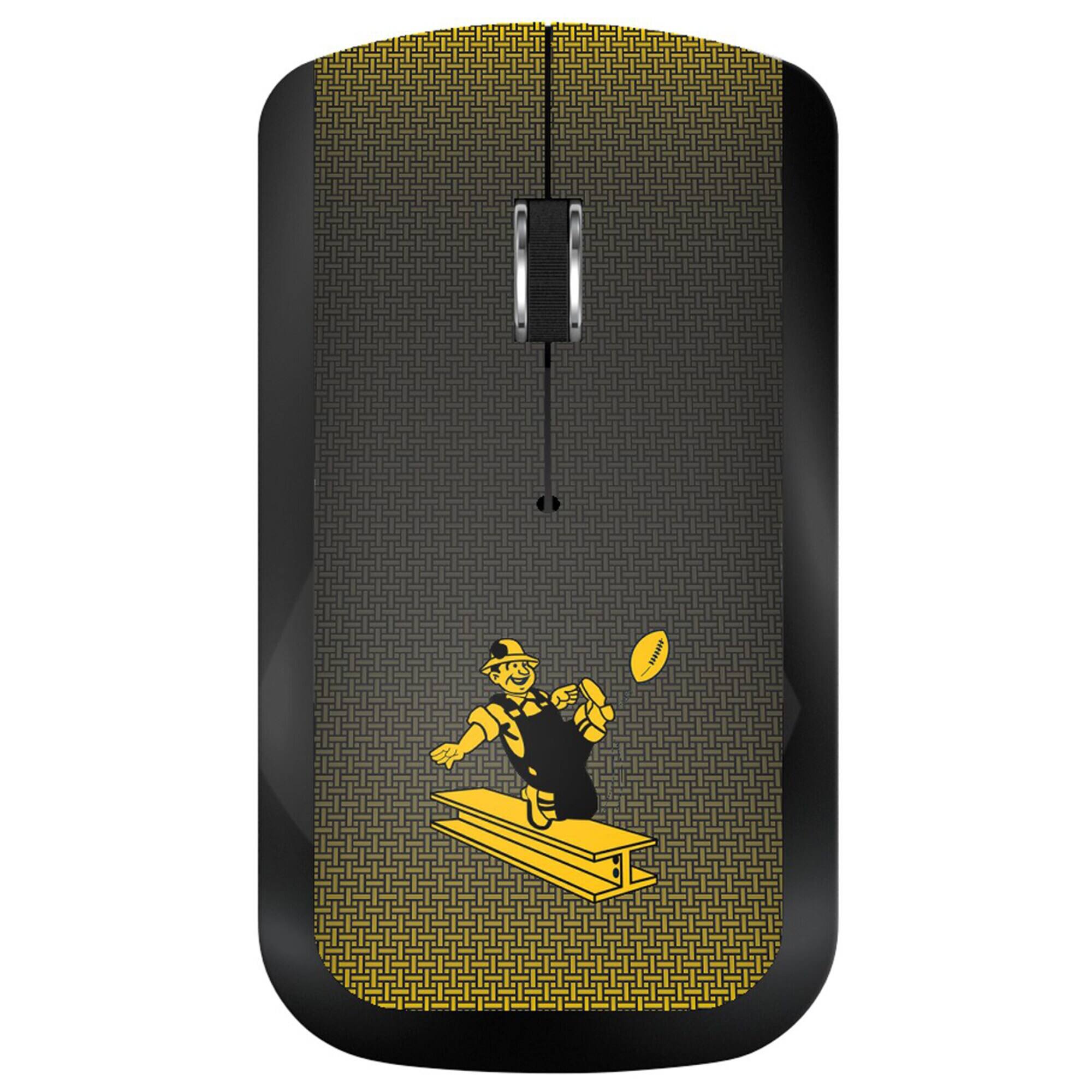 Front. Keyscaper - Throwback Pittsburgh Steelers Wireless USB Computer Mouse - Black.