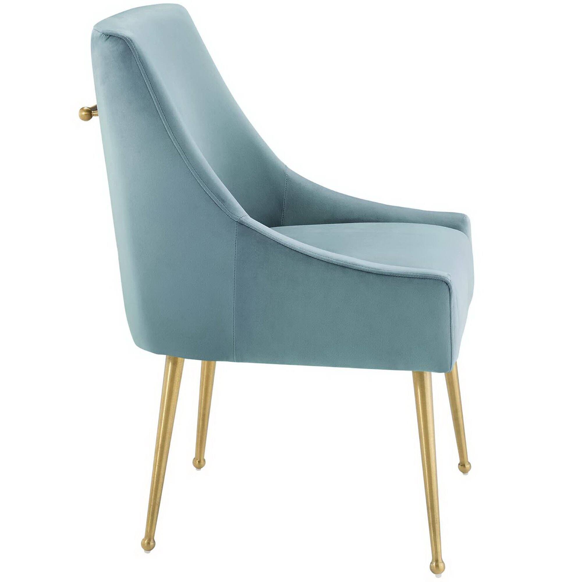 Angle. Modway - Discern Upholstered Performance Velvet Dining Chair by Modway - Blue.