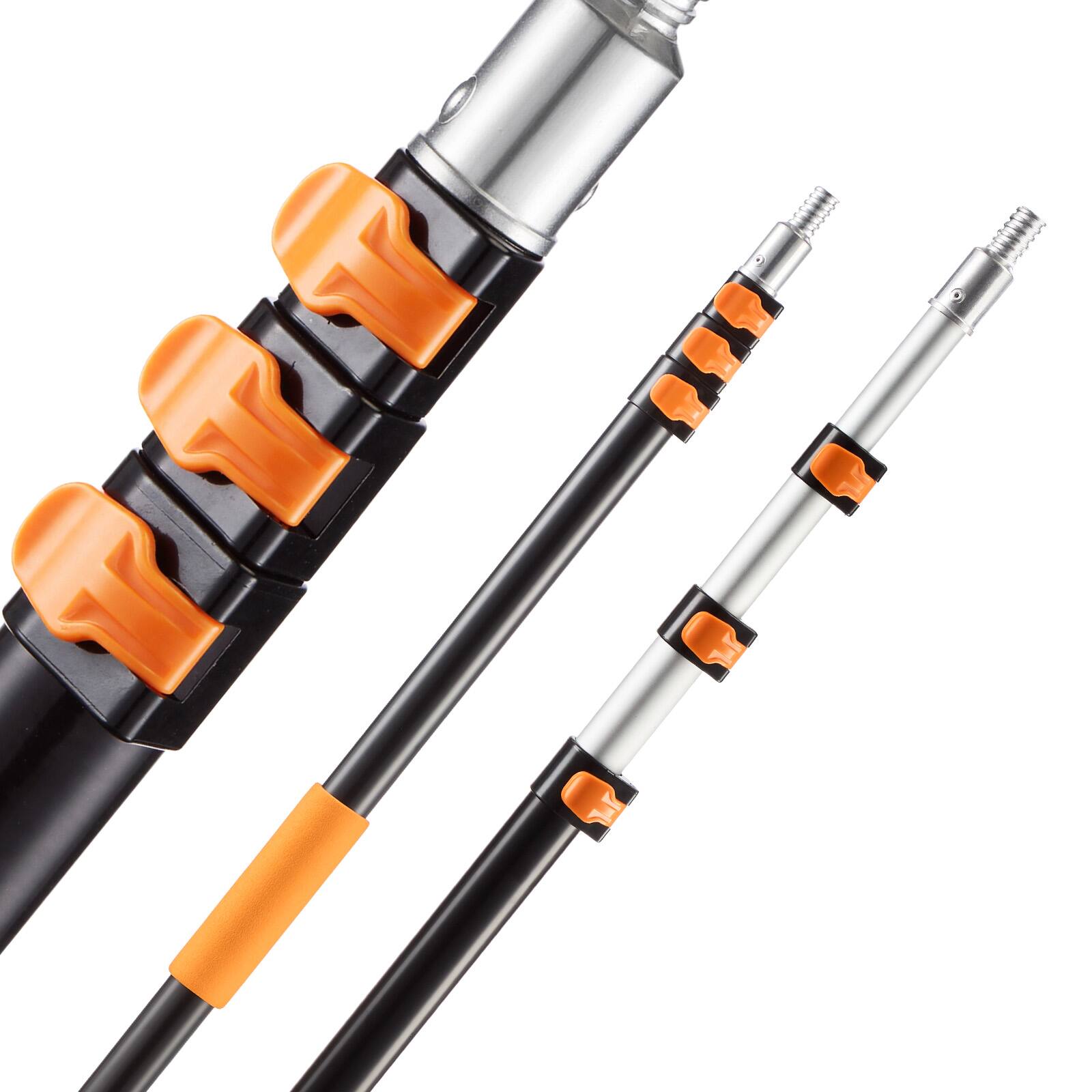 Alt View 5. VEVOR - Telescopic Extension Pole, 3.8-12 FT Multi-Purpose Extendable Pole, Sturdy Aluminum Alloy Paint Pole Extension - Silver;Black;Orange.
