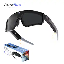 Auraflux - Polarized lenses AI Sport Glasses with Camera - Black with polarized lenses