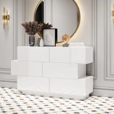 Famapy High Gloss Storage Cabinet 6 Drawers Dresser with Sleek Sophistication White BBFAZJ-KF260075-02 - Best Buy Famapy High Gloss Storage Cabinet 6 Drawers Dresser with Sleek Sophistication White BBFAZJ-KF260075-02 - Best Buy