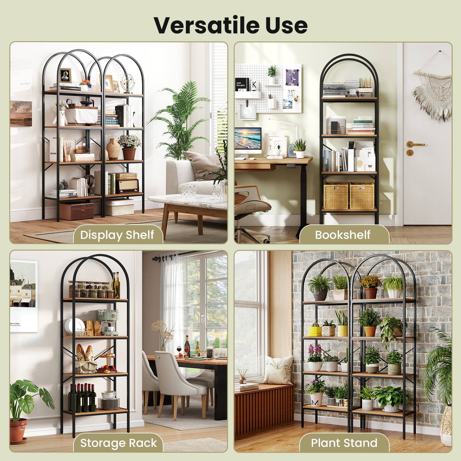 Versatile Use

- Display Shelf
- Bookshelf
- Storage Rack
- Plant Stand