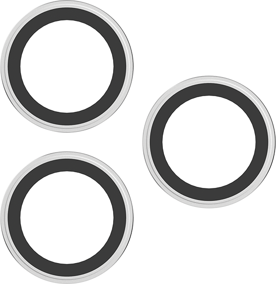 Front. DuraGlass - DuraGlass Silver Metallic Glass Camera Protector - iPhone 16 Pro/16 Pro Max - Silver.