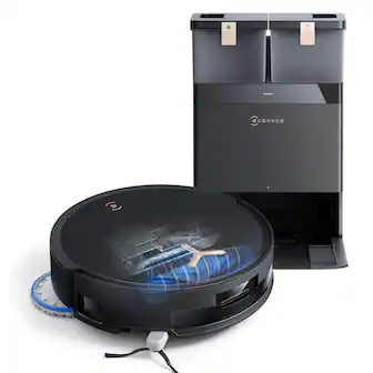 ECOVACS Robotics - DEEBOT T50 MAX PRO Omni Robot Vacuum and Mop 18,500Pa Suction, 12-in-1 Hands-Free Station, ZeroTangle 2.0 for Pet Hair - Black