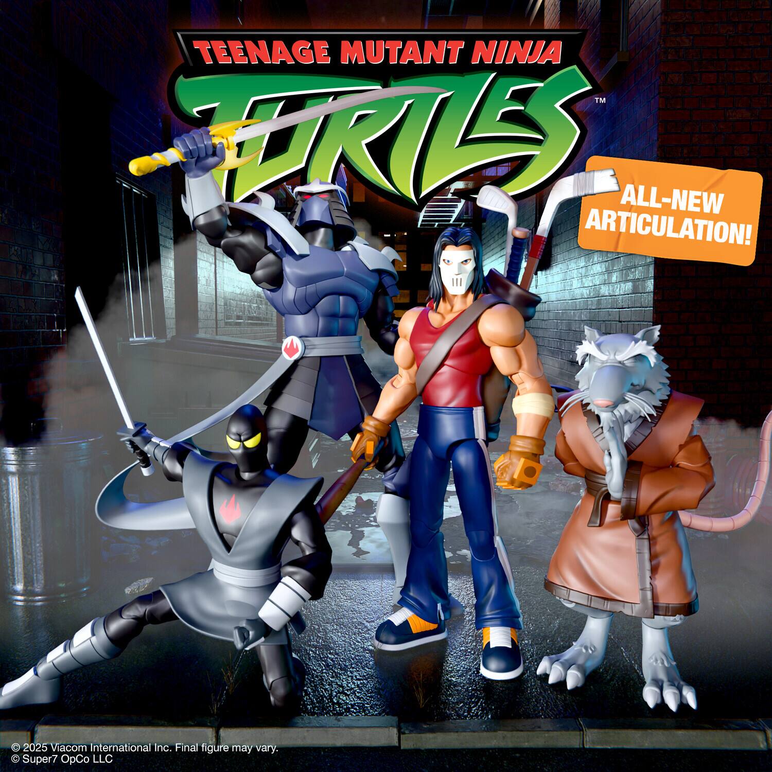 TEENAGE MUTANT NINJA TURTLES  
ALL-NEW ARTICULATION!  

© 2025 Viacom International Inc. Final figure may vary.  
© Super7 OpCo LLC
