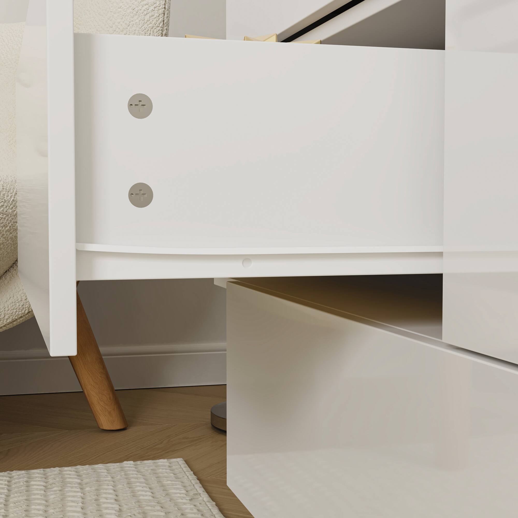 Alt View 2. FUFU & GAGA - FUFU&GAGA Staggered Storage Chest: Modern Minimalist Organizer - White.