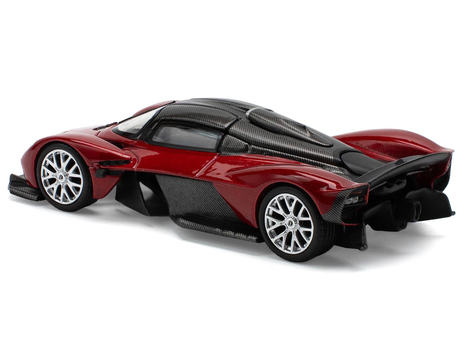Alt View 1. Pop Race - Aston Martin Valkyrie Supernova Red Metallic with Carbon Top 1/64 Diecast Model Car by Pop Race - Red Metallic with Carbon.