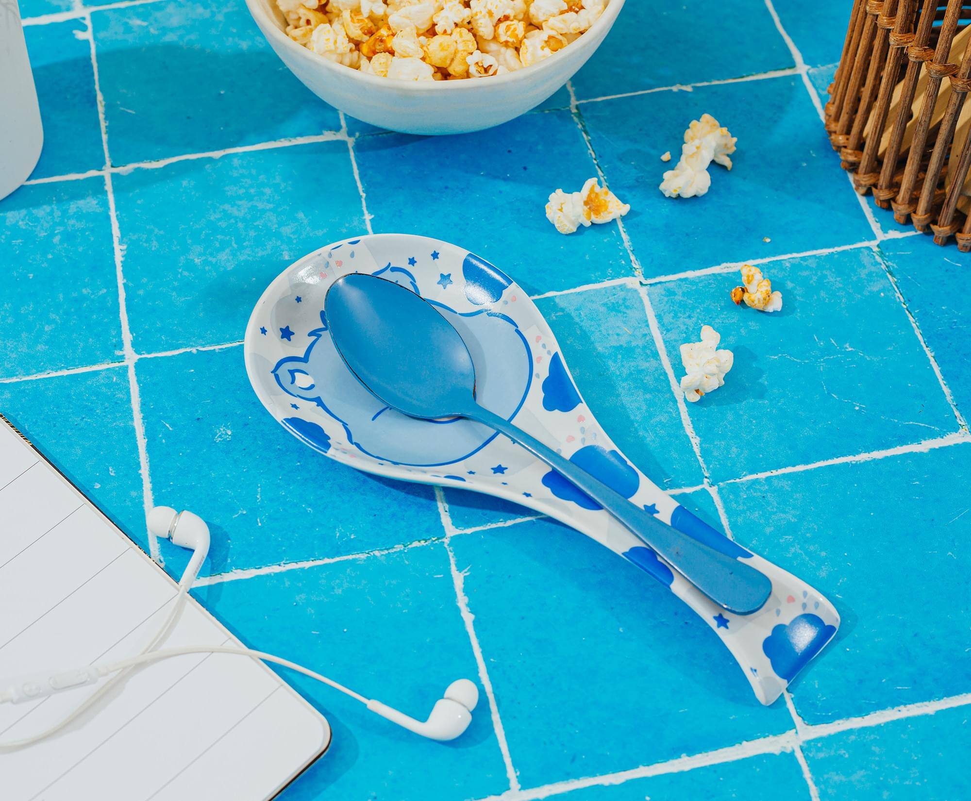 Alt View 3. Silver Buffalo - Care Bears Grumpy Bear Ceramic Spoon Rest Holder - Blue.