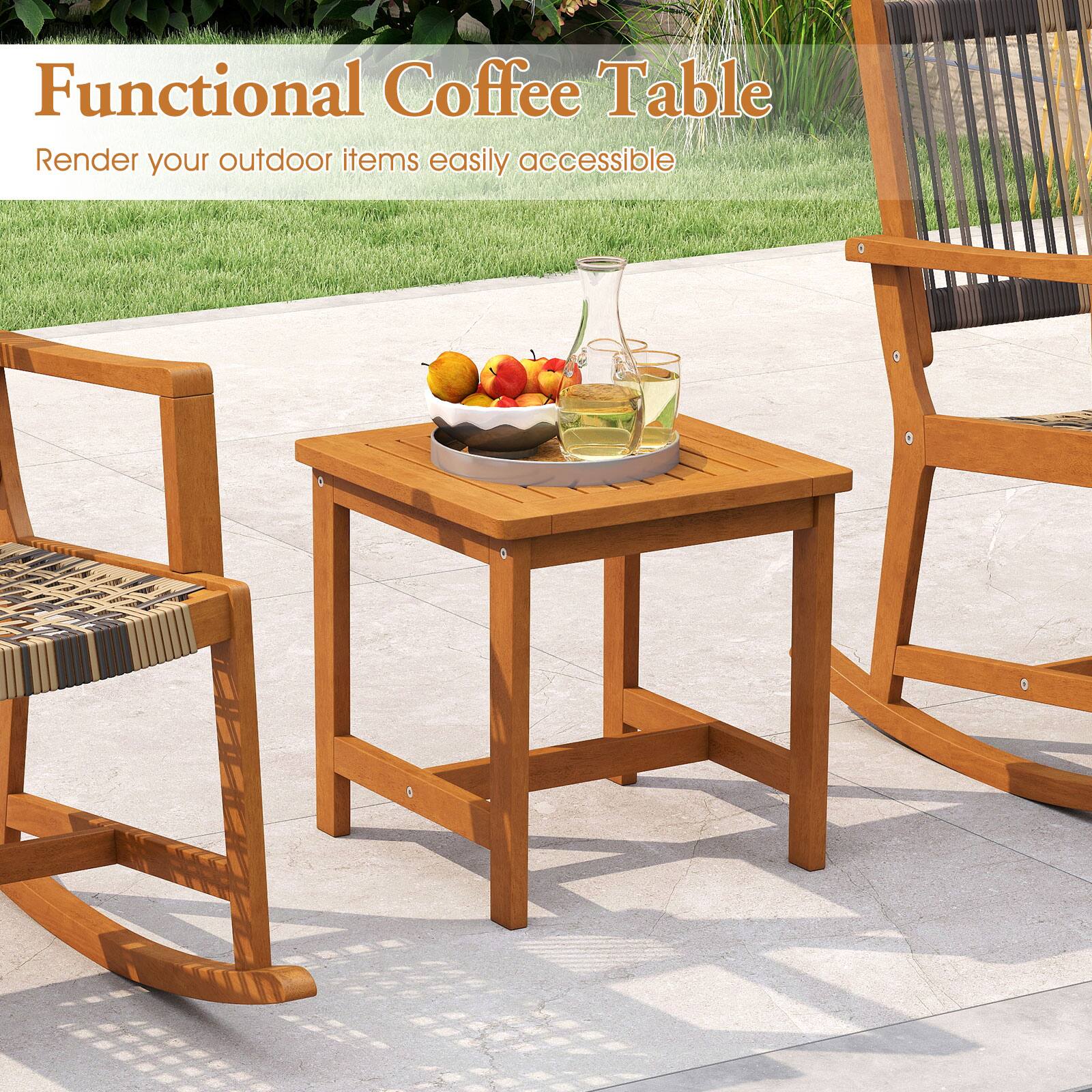 Functional Coffee Table  
Render your outdoor items easily accessible