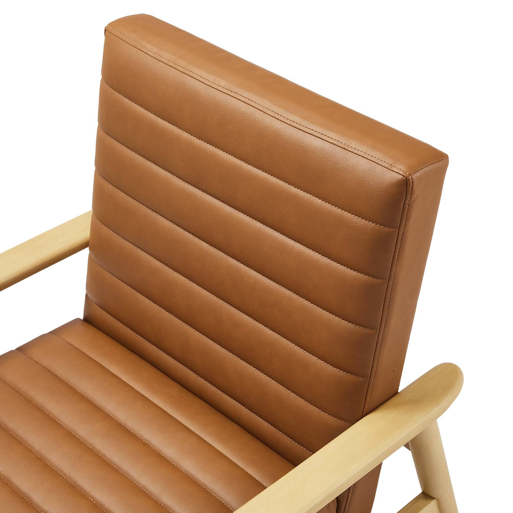 Alt View 5. Modway - Jensen Vegan Leather Accent Chair by Modway - Natural Tan.