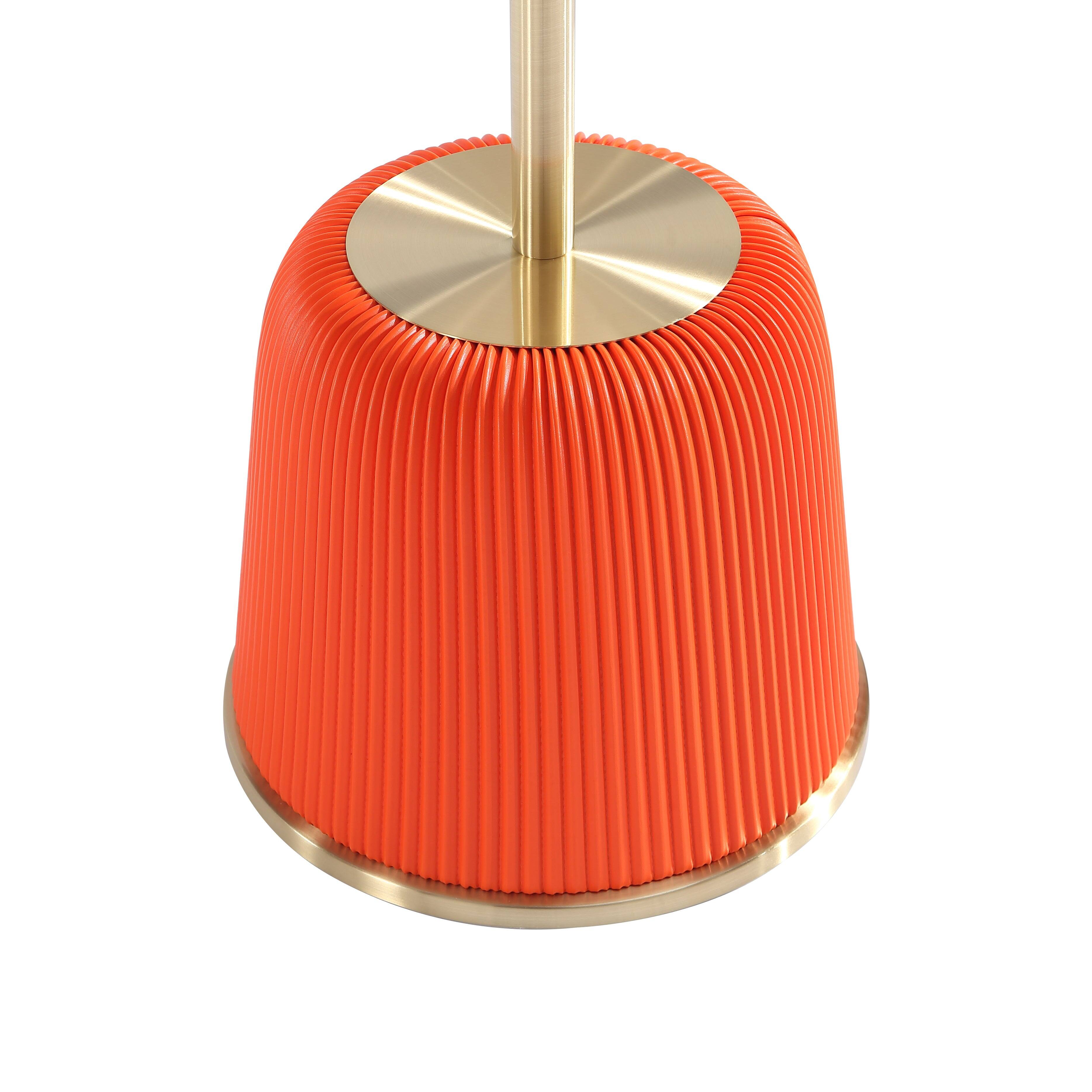 Alt View 1. Manhattan Comfort - Anderson Modern Metal Top Upholstered End Table - Orange.