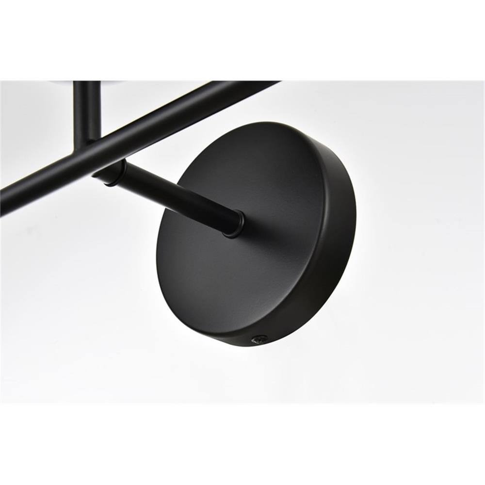 Alt View 6. Living District - Genesis 3-Light Iron and Glass Bath Sconce - Black.