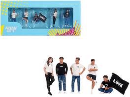 "Team Liberty Walk" 5 Piece Figure Set for 1/64 Scale Models by Mini GT - Multi