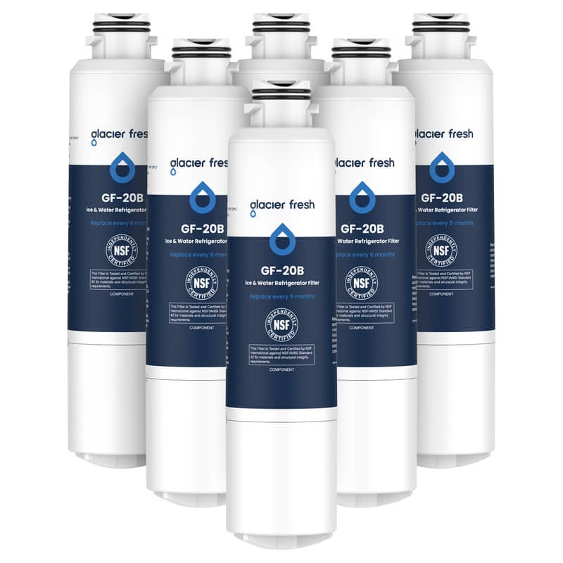 GLACIER FRESH - Replacement for Samsung Water Filter DA29-00020B, for DA29-00020A/B, DA29-00020B-1, HAF-CIN/EXP, 6 Pack