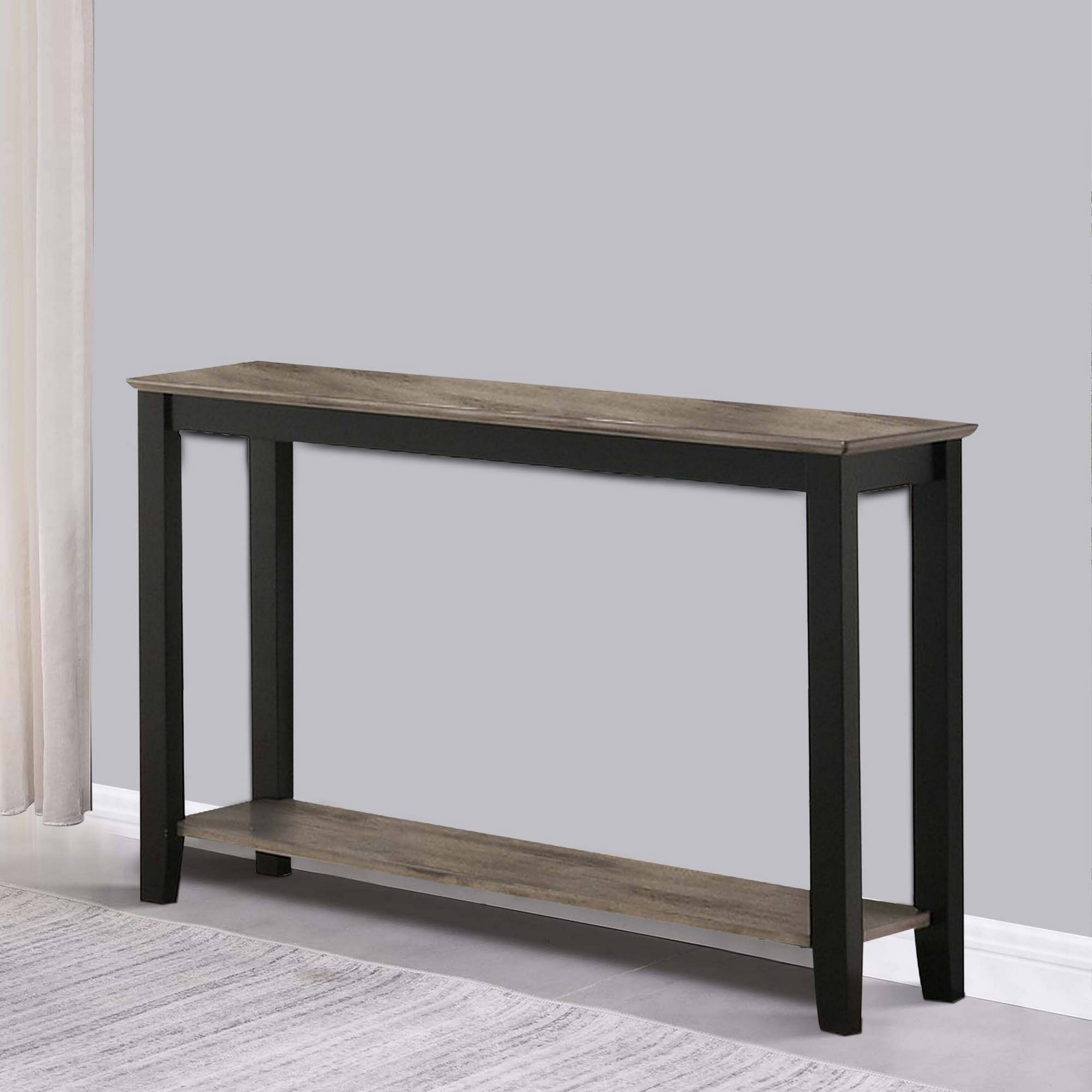 Alt View 2. Manhattan Lane - Wooden Console Table with One Open Shelf - Black and Gray.
