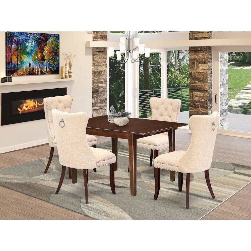 Alt View 9. East West Furniture - 5 Piece Kitchen Table Set Consists of a Rectangle Dining Table - Red.