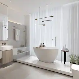 Loheer - 59 in Freestanding Stone Resin Soaking Bathtub with Center Drain and Overflow - Matte White
