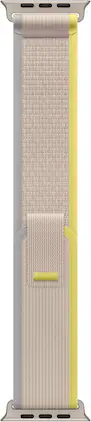 Apple - Watch Band - Trail Loop (49mm) - /Beige with Rugged Titanium Finish - M/L - Yellow
