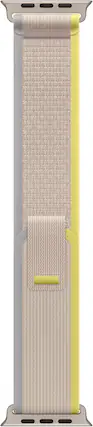 Front. Apple - Apple Watch Band - Trail Loop (49mm) - Yellow/Beige with Rugged Titanium Finish - M/L - Yellow.