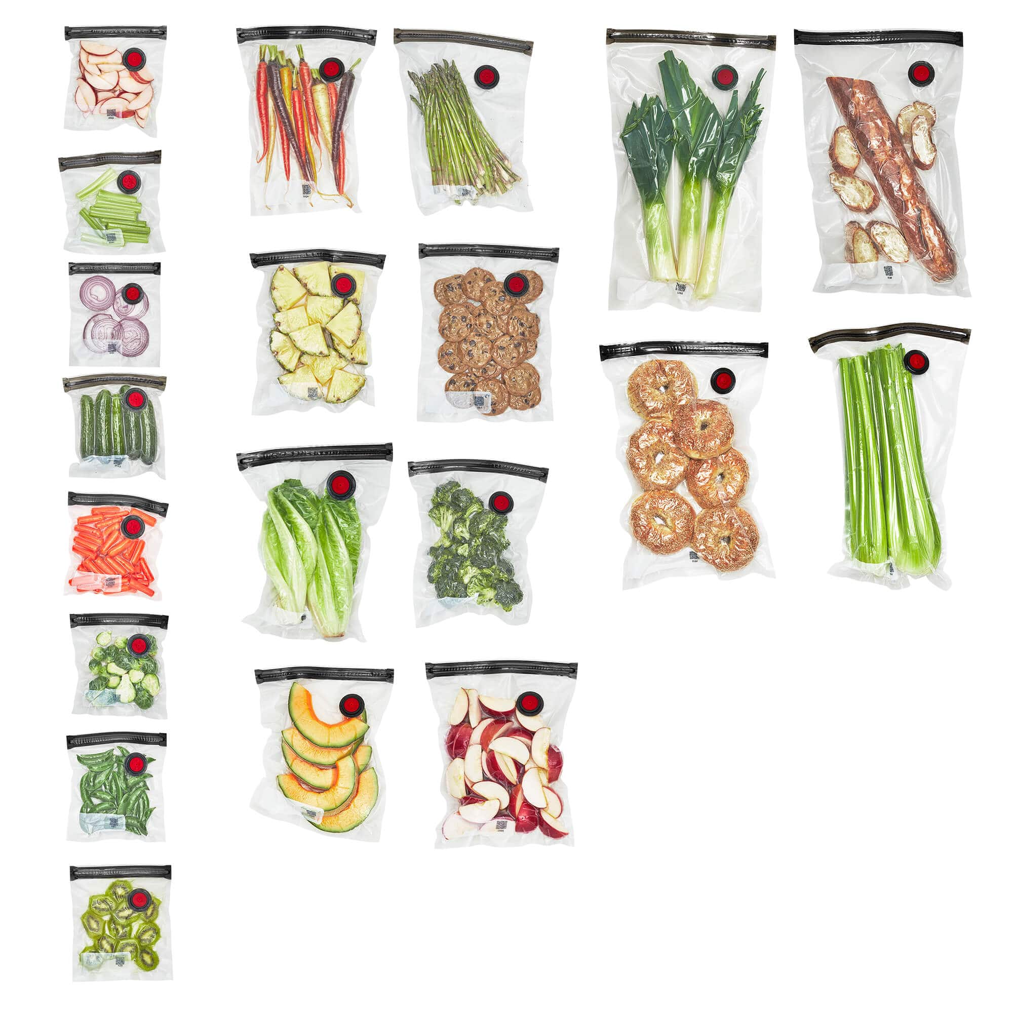 ZWILLING - Fresh & Save 20-pc Assorted Sizes Vacuum Sealer Bags, Reusable Sous Vide Bags - Clear