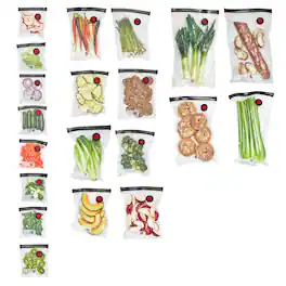 ZWILLING - Fresh & Save 20-pc Assorted Sizes Vacuum Sealer Bags, Reusable Sous Vide Bags - Clear