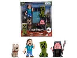 Set of 4 Diecast Figures "A Minecraft Movie" (2025) Movie "Metalfigs" Series Diecast Models by Jada - Multicolor