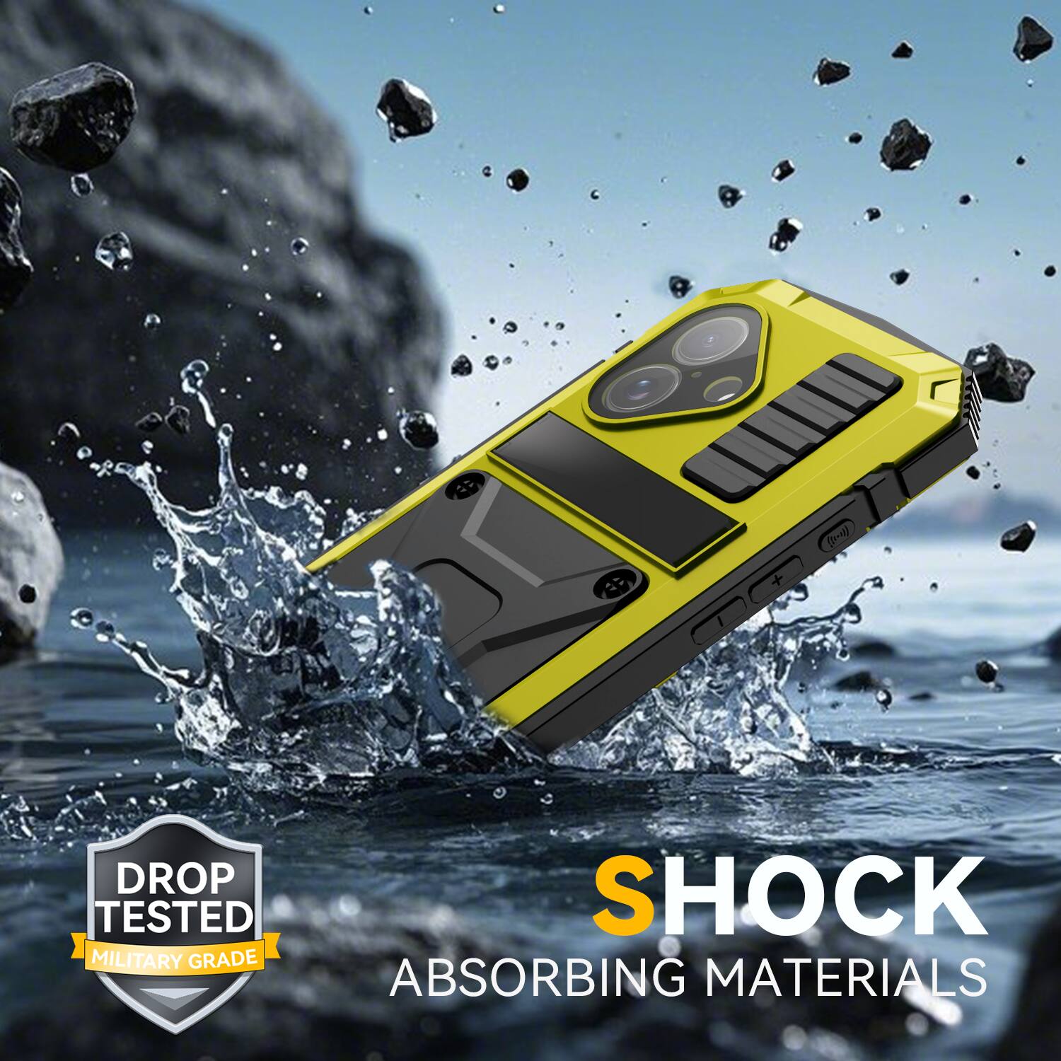 DROP TESTED  
MILITARY GRADE  
SHOCK ABSORBING MATERIALS