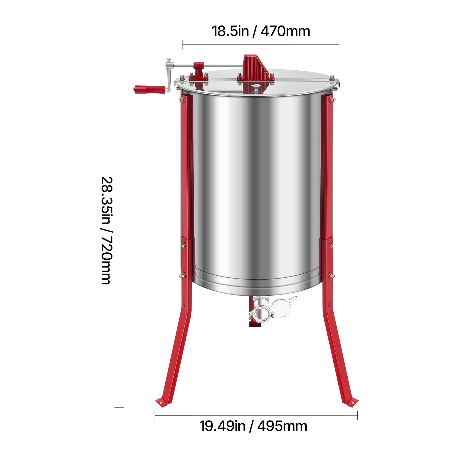 18.5in / 470mm  
28.35in / 720mm  
19.49in / 495mm