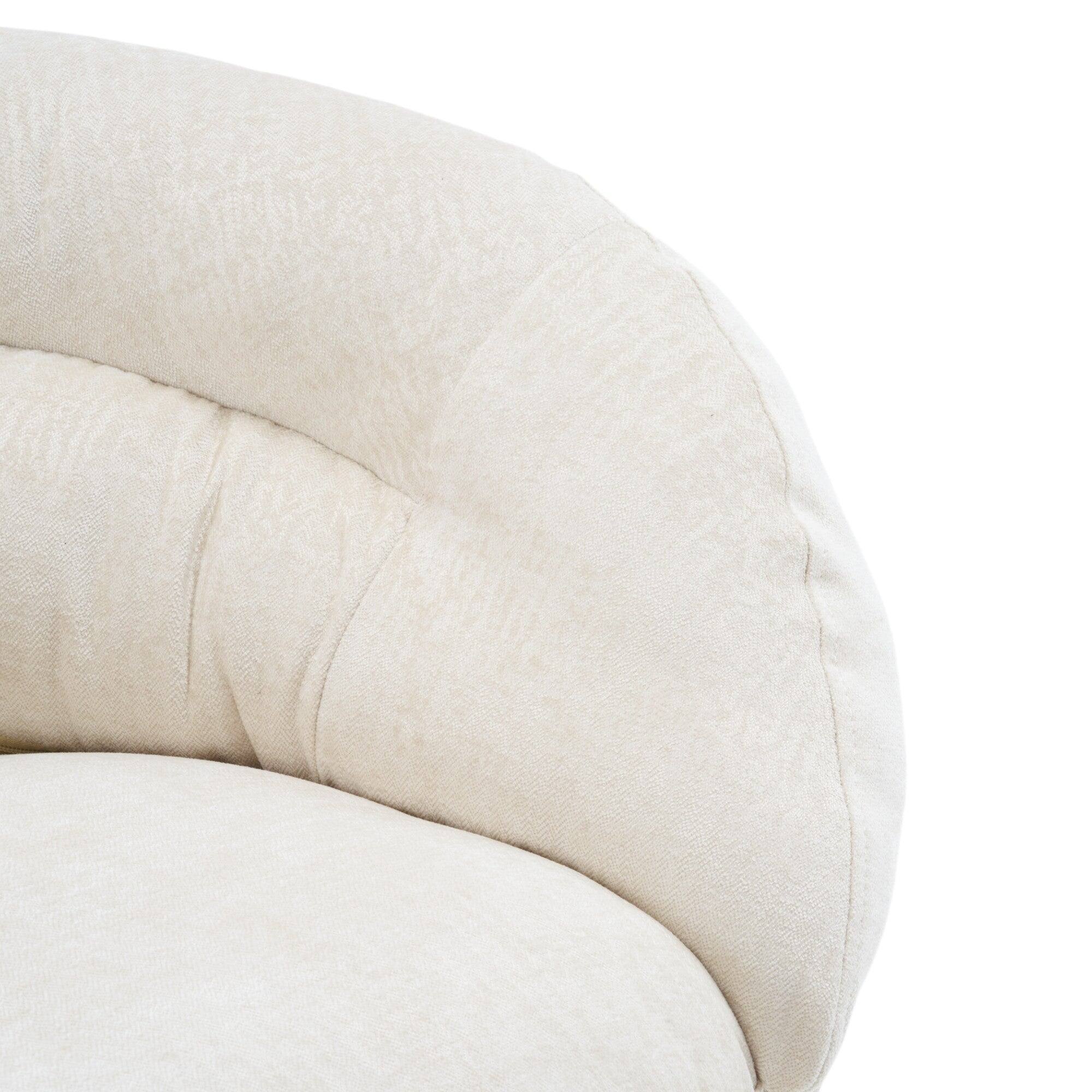 Alt View 8. Boyel Living - Beige Modern Chenille Round Swivel Office Chair with Removable Cushion. Black Metal Base - Brown.