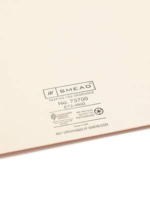 SMEAD  
KEEPING YOU ORGANIZED  
No. 75700  
ET2-4900  

MIN RECYCLABLE  
CONTENT 100% POST-CONSUMER  
MADE IN USA  

GET ORGANIZED AT SMEAD.COM
