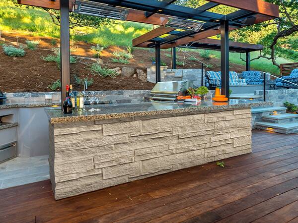 Alt View 1. LOVMOR - 1 Pack Faux Stone Wall Covering Panels for Interior and Exterior Decor PU Stone - Rhine Yellow Rust.