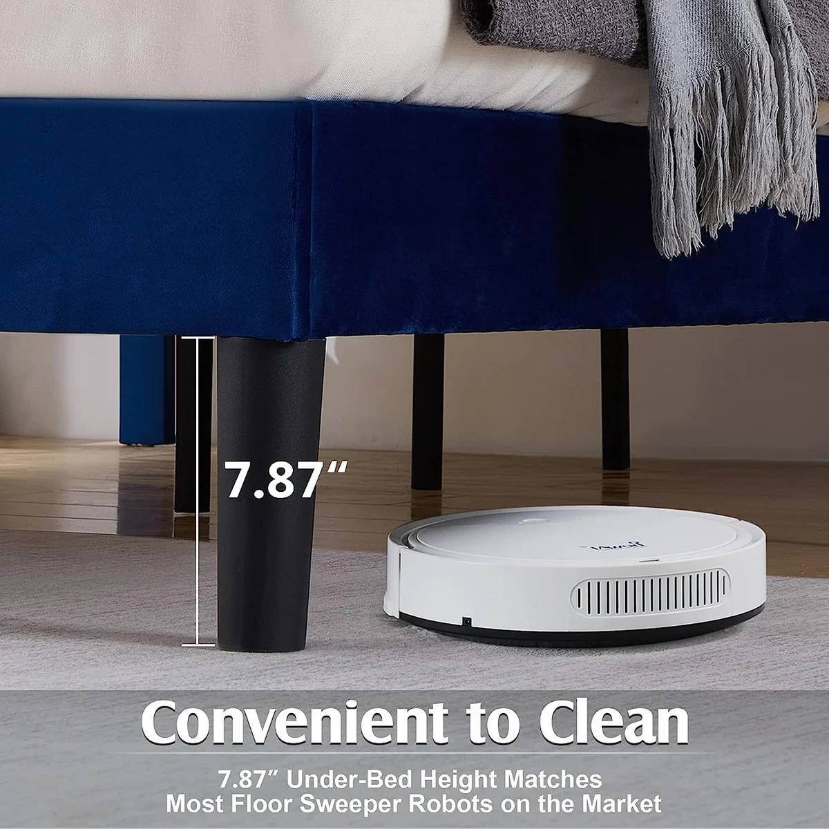 7.87" Under-Bed Height Matches Most Floor Sweeper Robots on the Market, Convenient to Clean