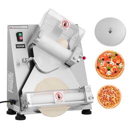 VEVOR - Pizza Dough Roller Sheeter, 3-14 Inch Automatic Stainless Steel Pizza Press,Commercial Electric 370W Pasta Maker Machine - Silver
