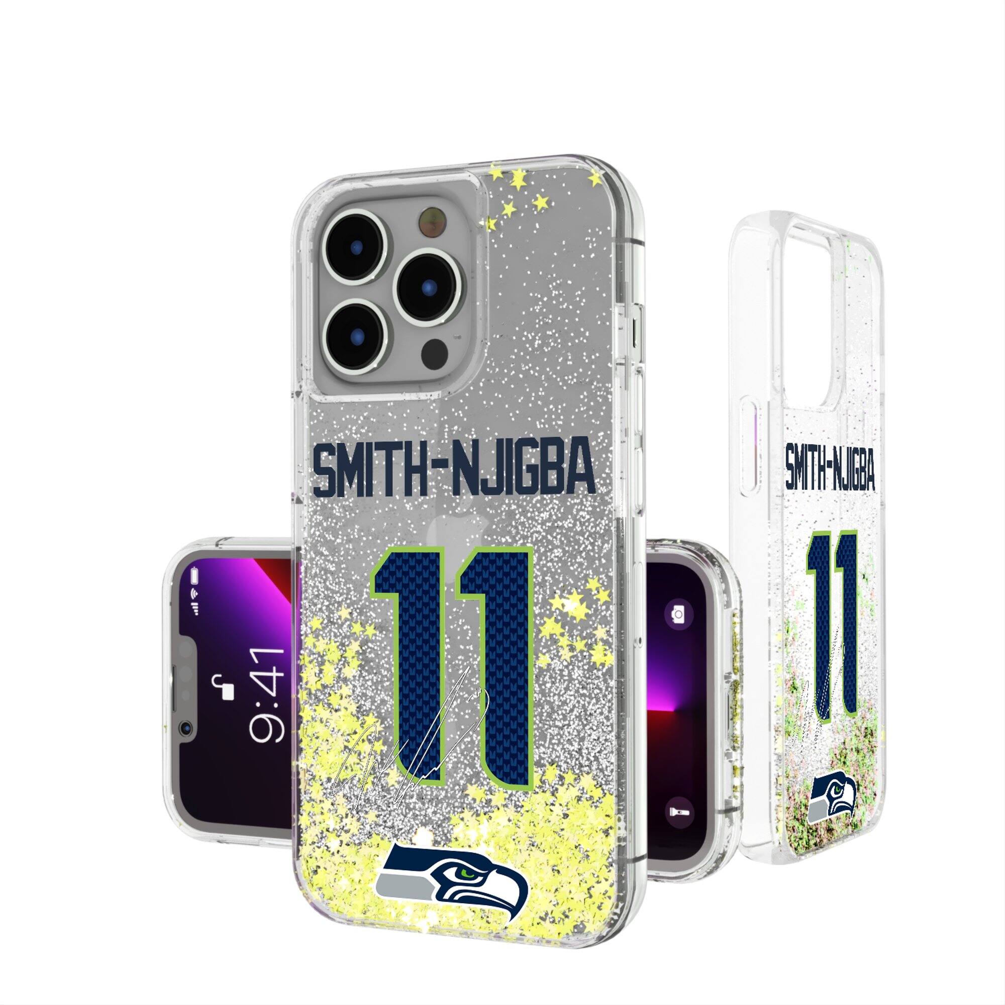 Keyscaper - Jaxon Smith-Njigba Seattle Seahawks iPhone Glitter Phone Case - 15 Pro Max - Multicolor