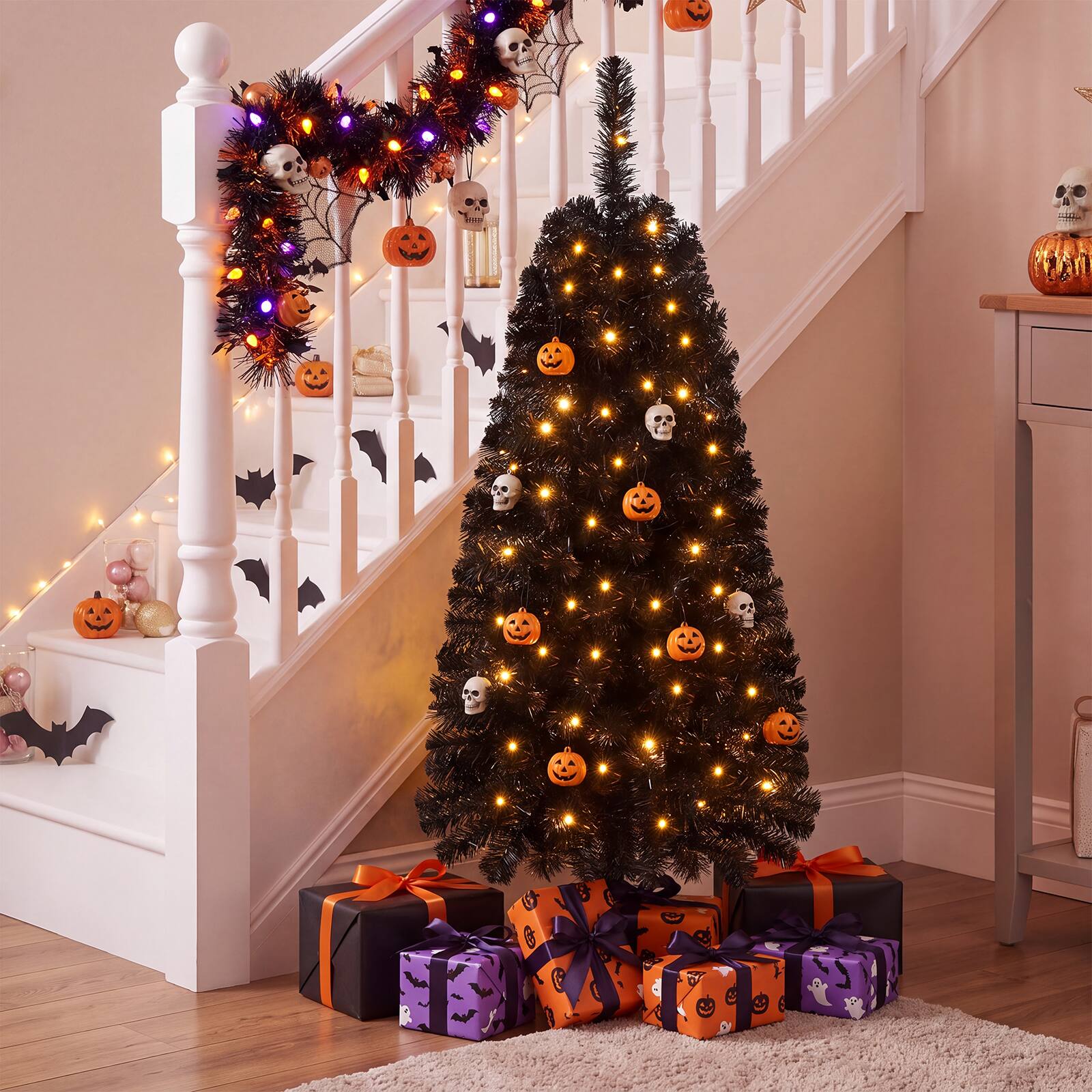 Alt View 3. Gymax - Gymax 4FT Pre-Lit Christmas Tree w/ 110 Branch Tips Black - Black.