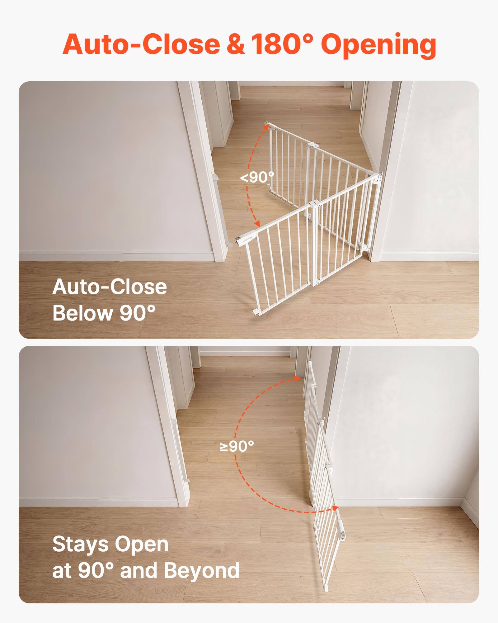 Auto-Close & 180° Opening

Auto-Close Below 90°

Stays Open at 90° and Beyond