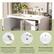 Sure, here is the corrected and grouped text:
---
**Premium Ceramic Sink**
The smooth, non-porous surface is resistant to stains and easy to clean.
**Overflow Protection**
Equipped with an overflow hole to prevent spills and maintain a mess-free space.
**Three Pre-drilled Holes**
For easy faucet installation (faucet not included).
---
**Dimensions:**
8"