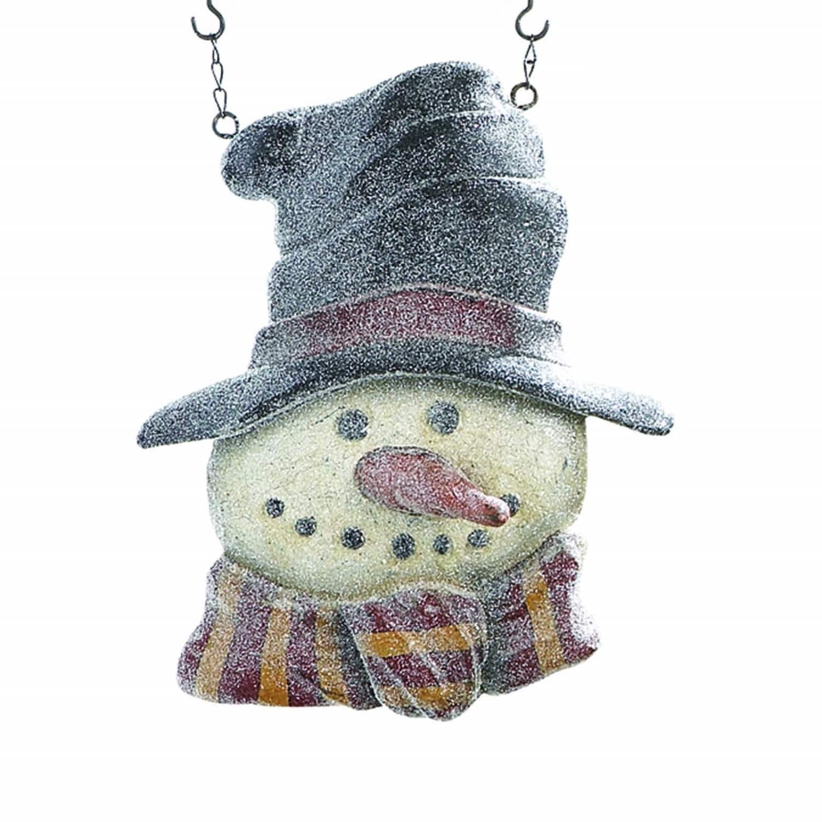 K&K Interiors - Resin Glitter Snowman in Top Hat Arrow Replacement Sign 14 inch - Arrow Sold Separately - White price history on PriceWatchPro